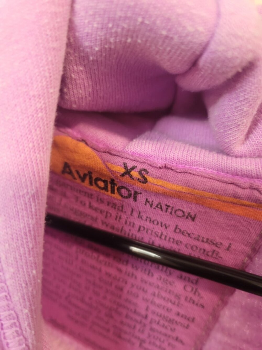 Aviator Nation Hoodie Distressed Purple Pullover Venice CA Sz Xs - Picture 4 of 7